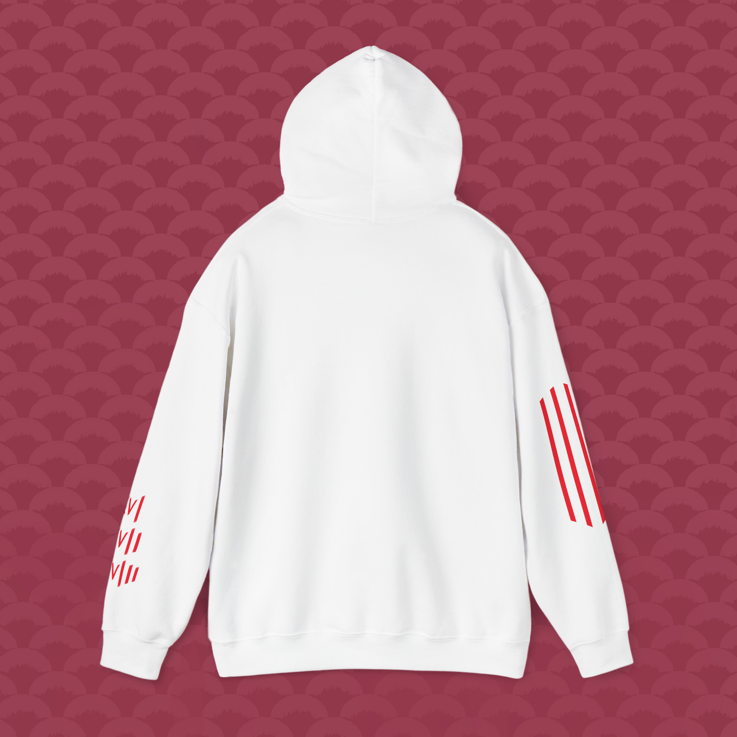 Hoodie Libertad Sintética, variante blanca "Modelo 0" de espalda