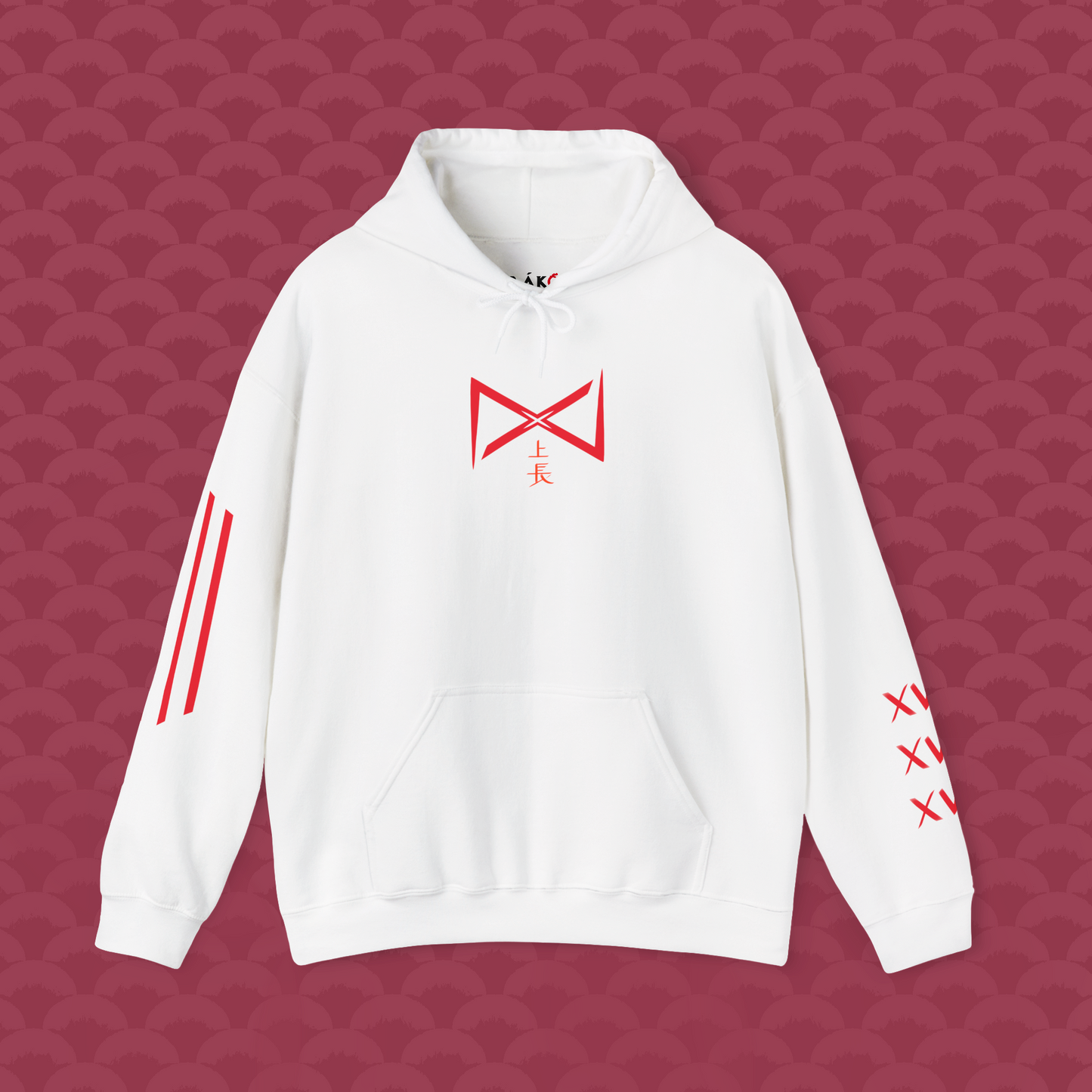 Hoodie Libertad Sintética, variante blanca "Modelo 0" de frente