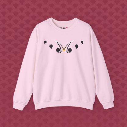 Sudadera Caos Inocente, variante "Chicle" Rosa pastel, de frente