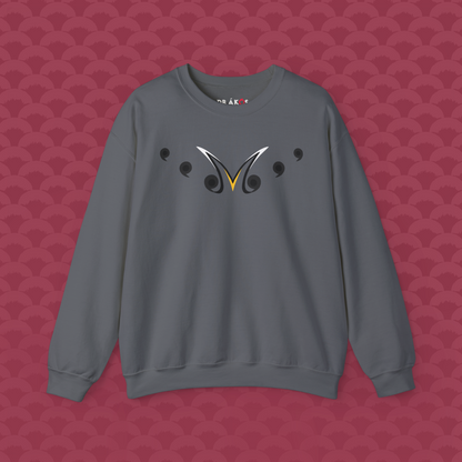 Sudadera Caos Inocente, variante "Sombra" gris oscuro, de frente