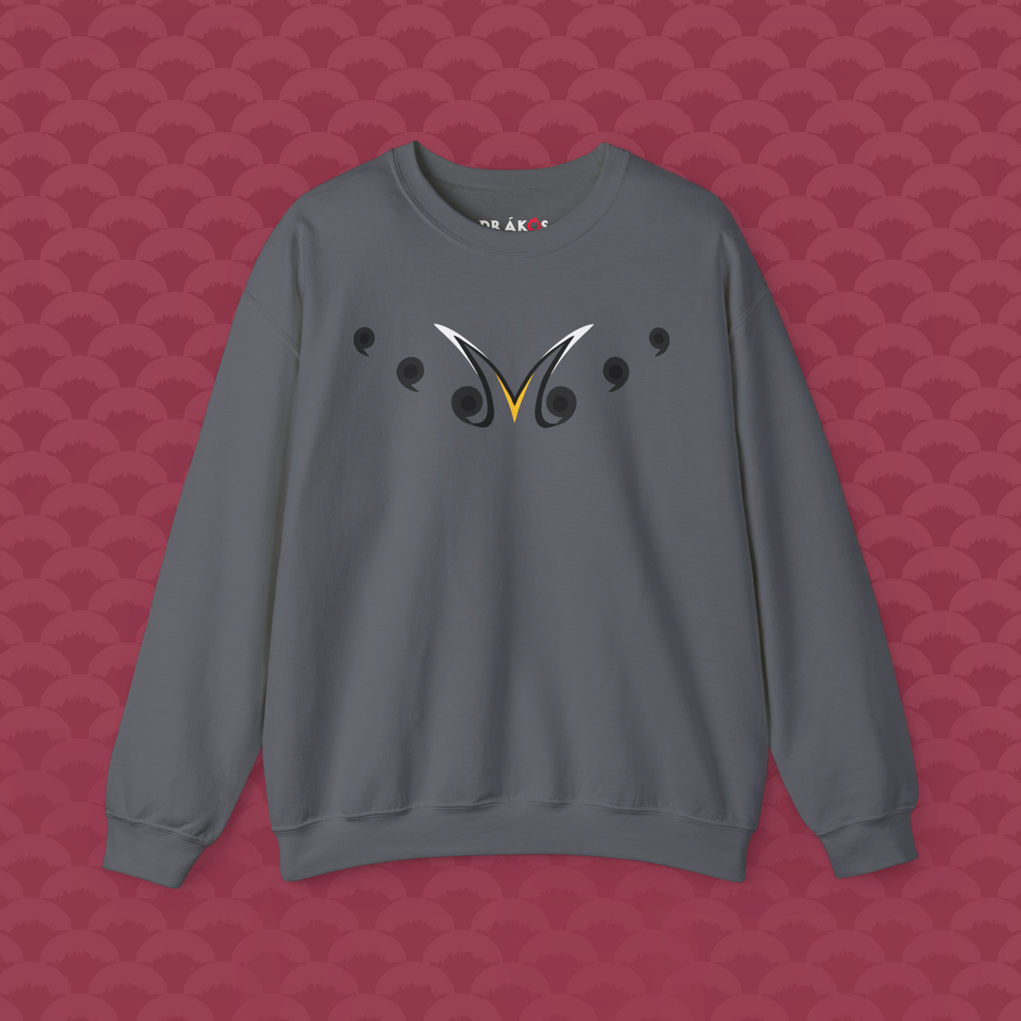 Sudadera Caos Inocente, variante "Sombra" gris oscuro, de frente