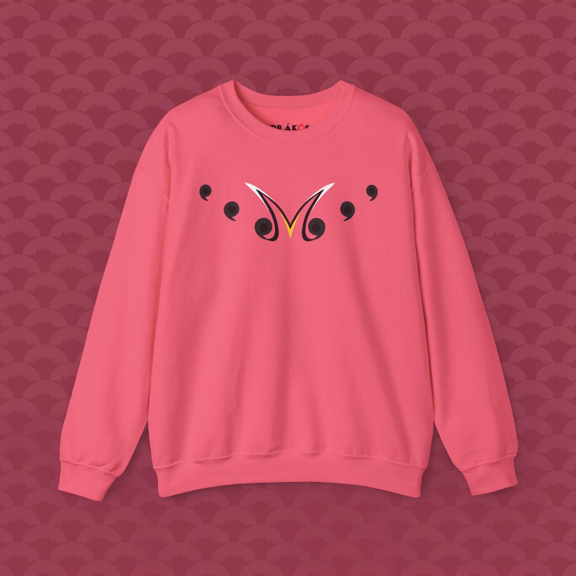 Sudadera Caos Inocente, variante "Rosa Terror" Rosa, de frente