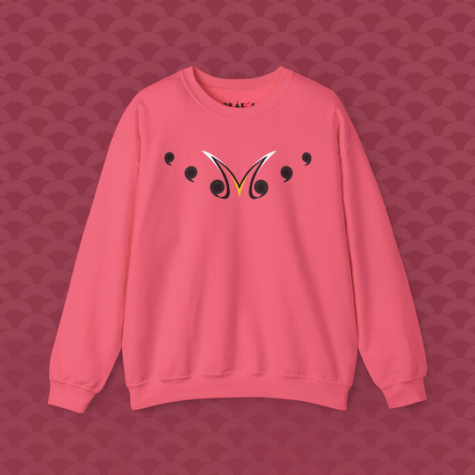 Sudadera Caos Inocente, variante "Rosa Terror" Rosa, de frente