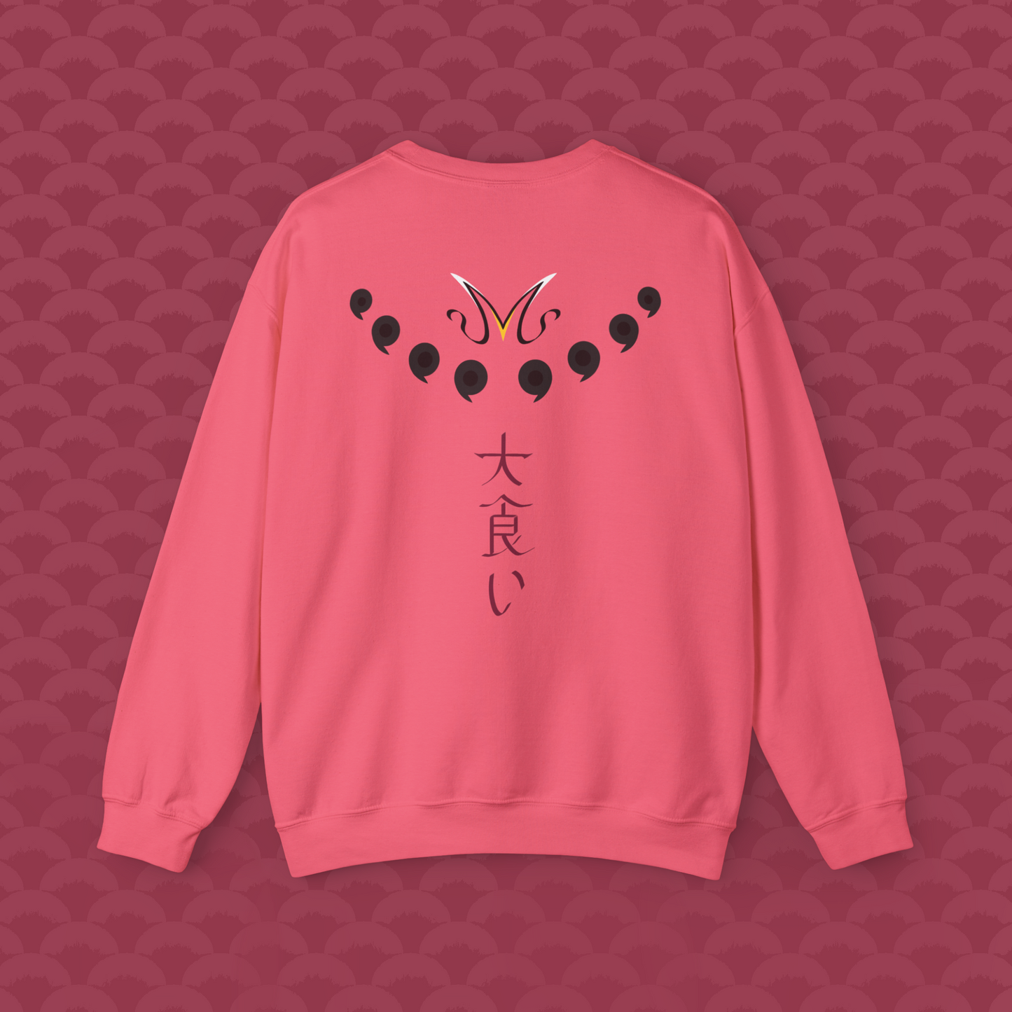 Sudadera Caos Inocente, variante "Rosa Terror" Rosa, de espalda