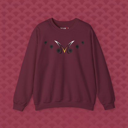 Sudadera Caos Inocente, variante "Voraz" granate, rojo vino de frente