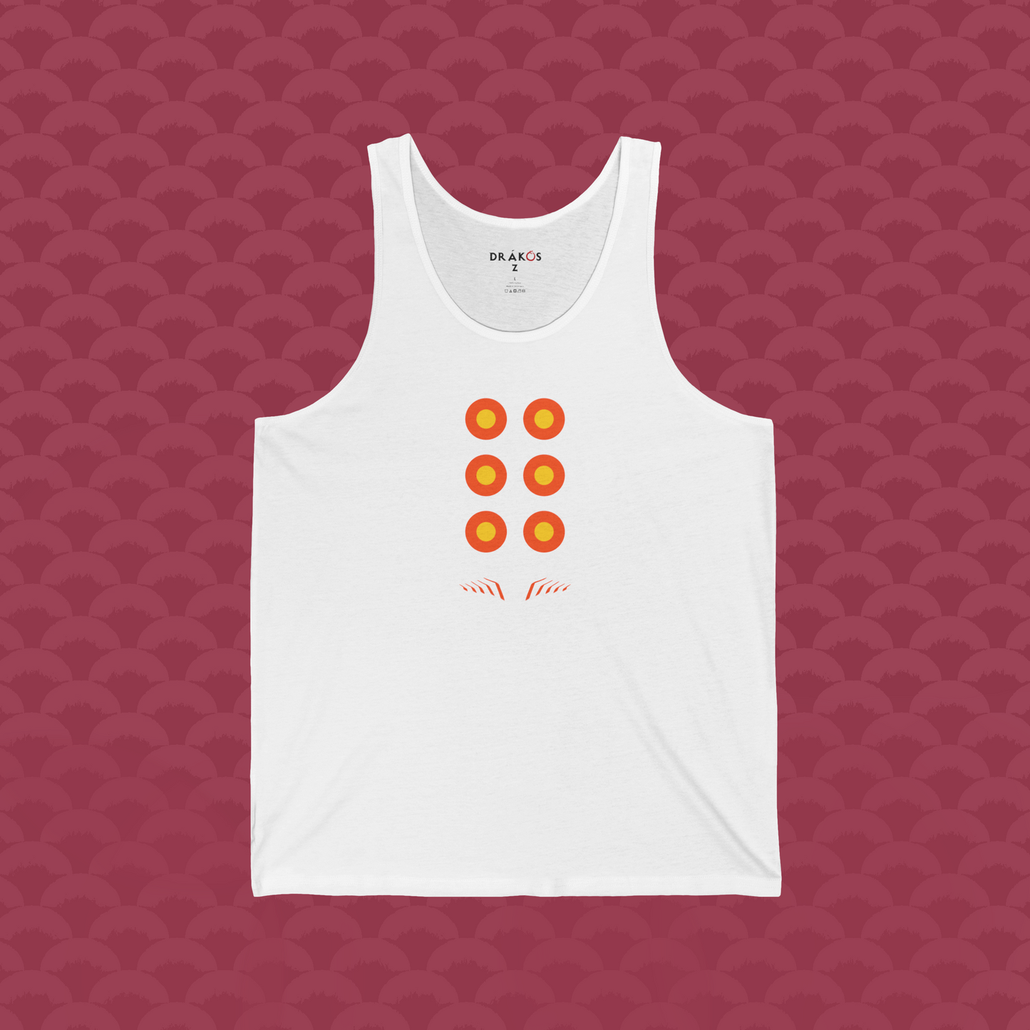 Tank-Top El Monasterio, variante blanca "Lealtad" de frente