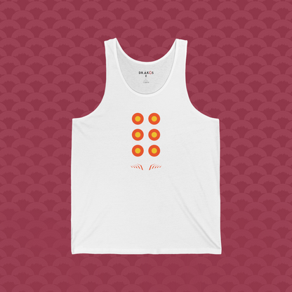 Tank-Top El Monasterio, variante blanca "Lealtad" de frente