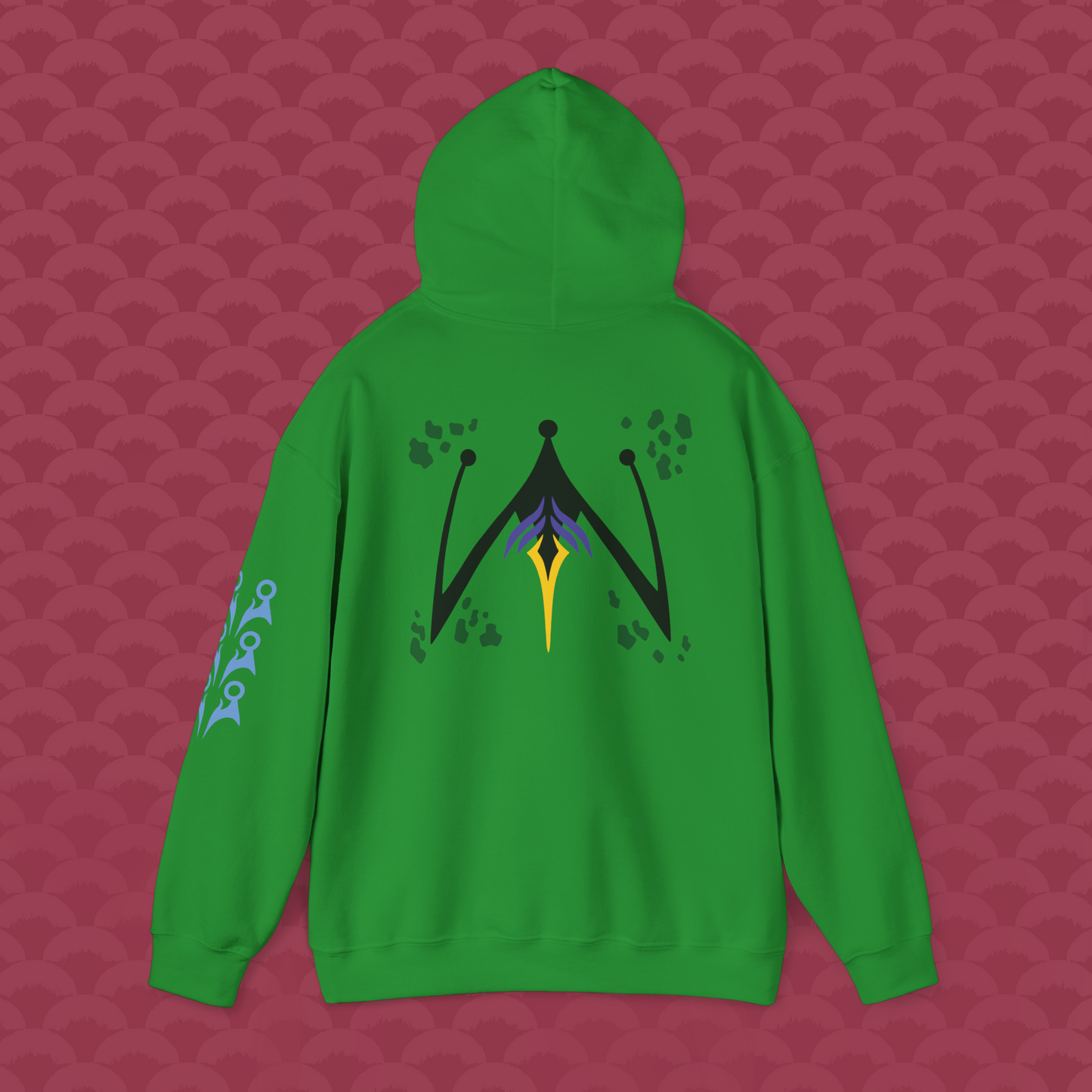 Hoodie La Perfección variante verde "Evolución" de espalda