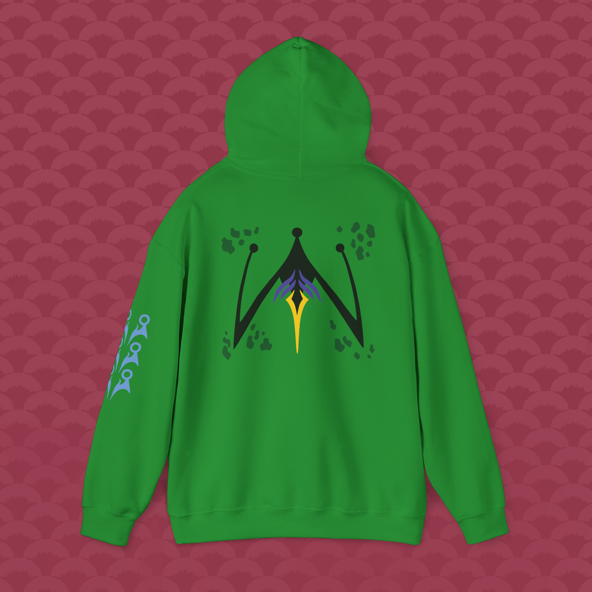 Hoodie La Perfección variante verde "Evolución" de espalda