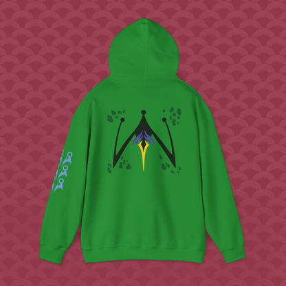 Hoodie La Perfección variante verde "Evolución" de espalda