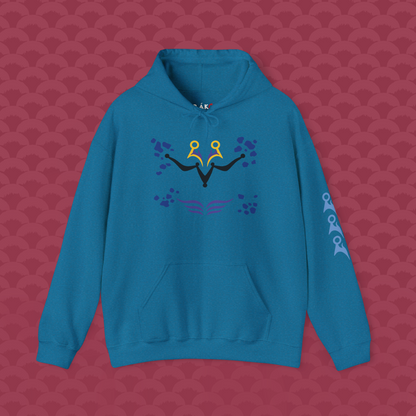 Hoodie La Perfección variante azul "Júnior" de frente