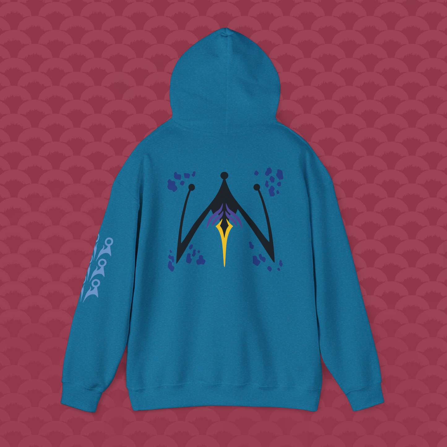 Hoodie La Perfección variante azul "Júnior" de espalda