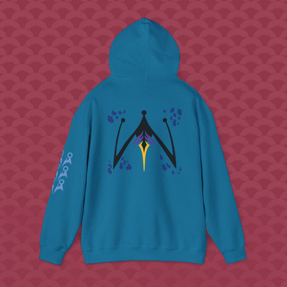 Hoodie La Perfección variante azul "Júnior" de espalda