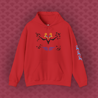Hoodie La Perfección variante rojo "Máxima" de frente