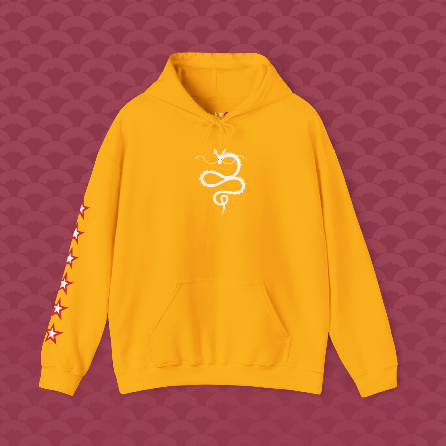 Hoodie Las Siete Estrellas, variante dorada "Súper" de frente