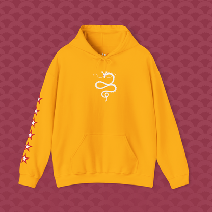 Hoodie Las Siete Estrellas, variante dorada "Súper" de frente