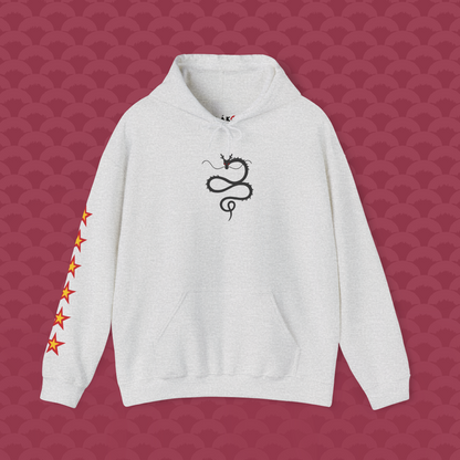 Hoodie Las Siete Estrellas, variante blanca ceniza "Ultra" de frente
