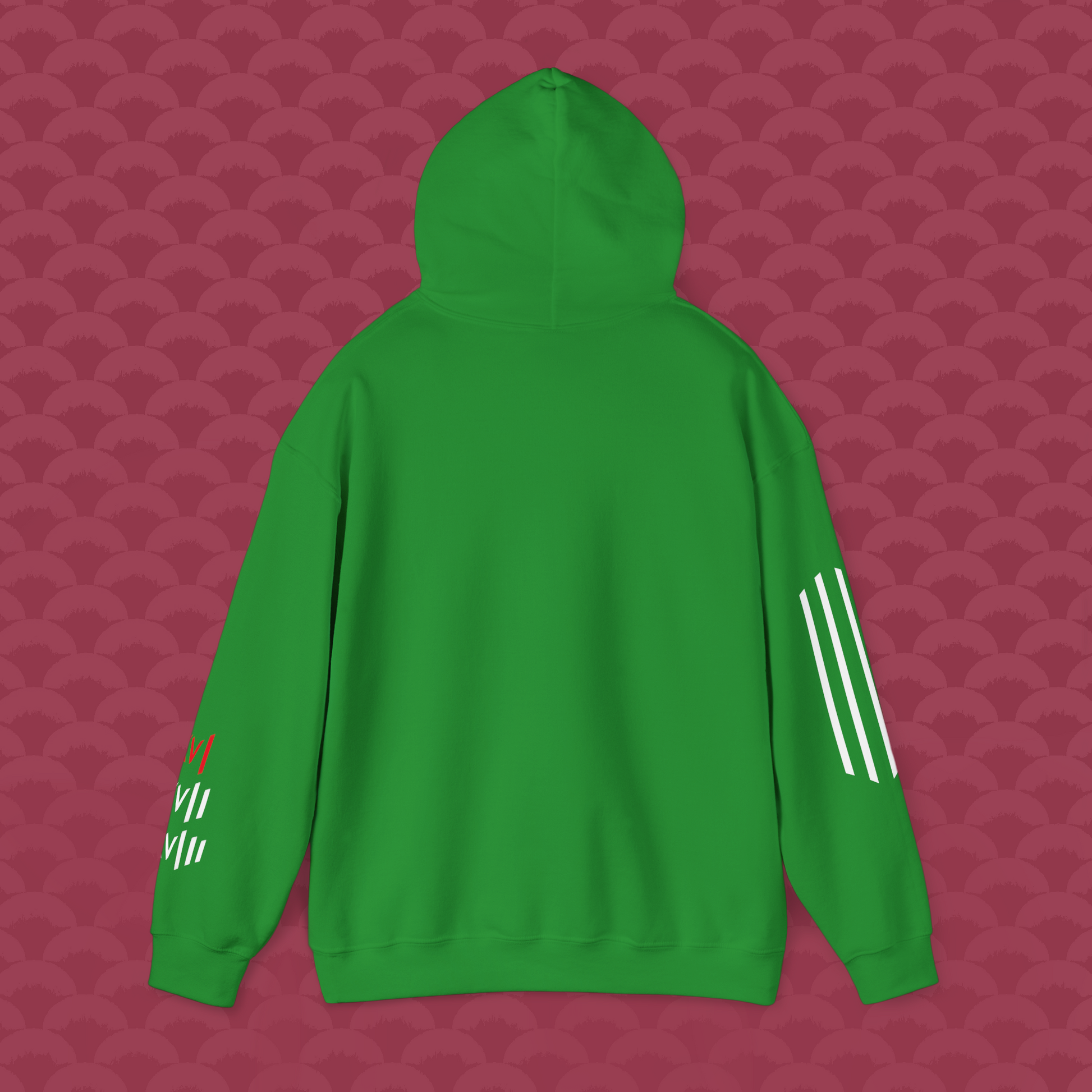 Hoodie Libertad Sintética, variante verde"Modelo 16" de espalda