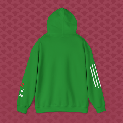 Hoodie Libertad Sintética, variante verde"Modelo 16" de espalda