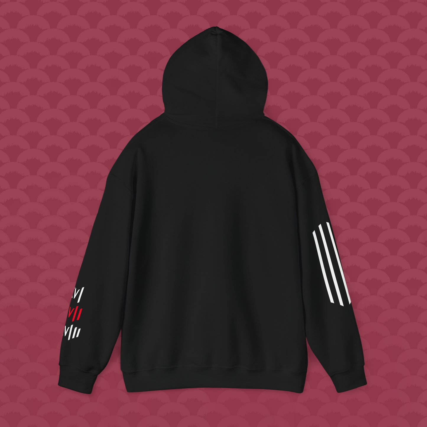 Hoodie Libertad Sintética, variante negra "Modelo 17" de espalda