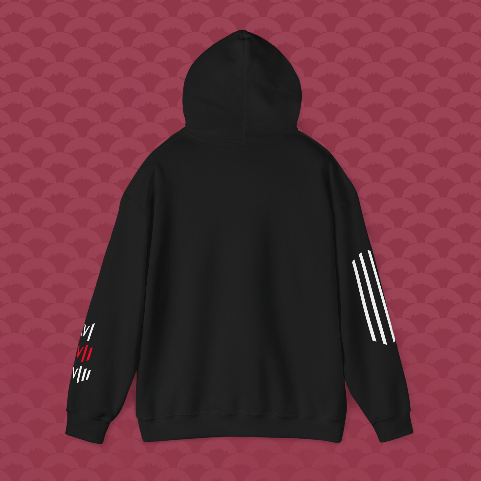 Hoodie Libertad Sintética, variante negra "Modelo 17" de espalda